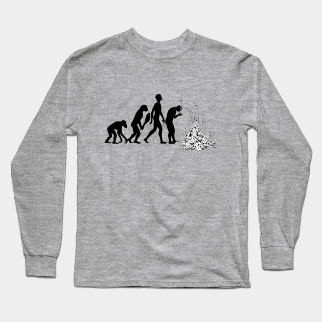 Extinction - Humorous Apes to Humans Evolution Long Sleeve T-Shirt by BluedarkArt